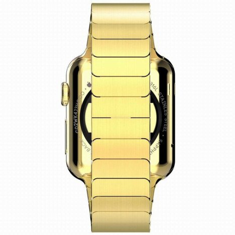 Curea iUni compatibila cu Apple Watch 1/2/3/4/5/6/7, 42mm, Link Bracelet, Otel Inoxidabil, Gold